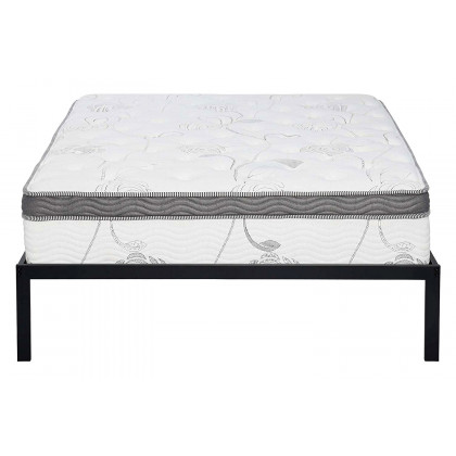 FaFurn Heavy Duty Metal Platform Bed Frame with Wooden Slats - Queen Size