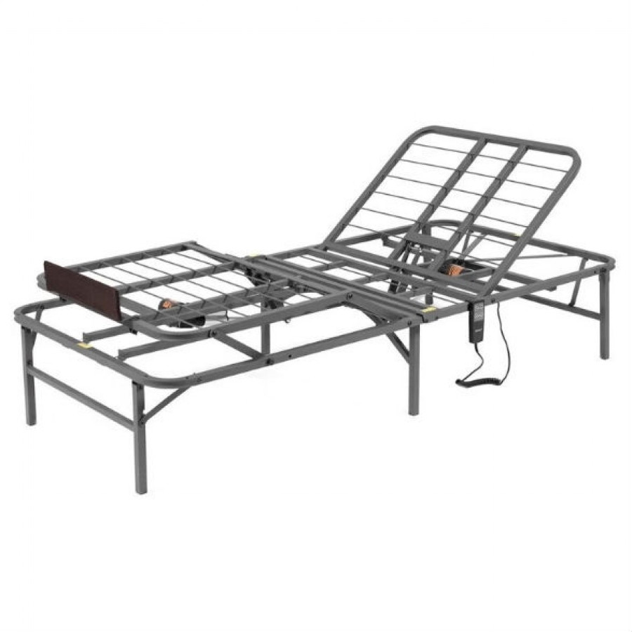 FaFurn - Adjustable Twin XL Size Platform Bed Frame with Remote in Steel