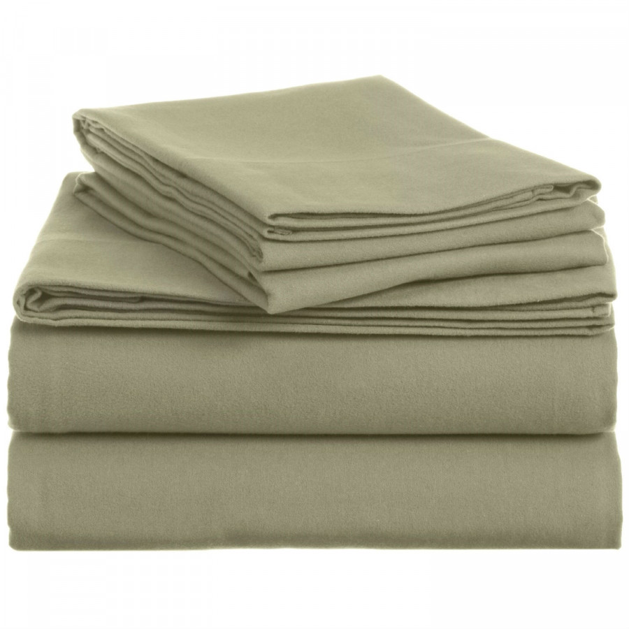 FaFurn Queen Size Sheet Set - Thyme Green, Cotton