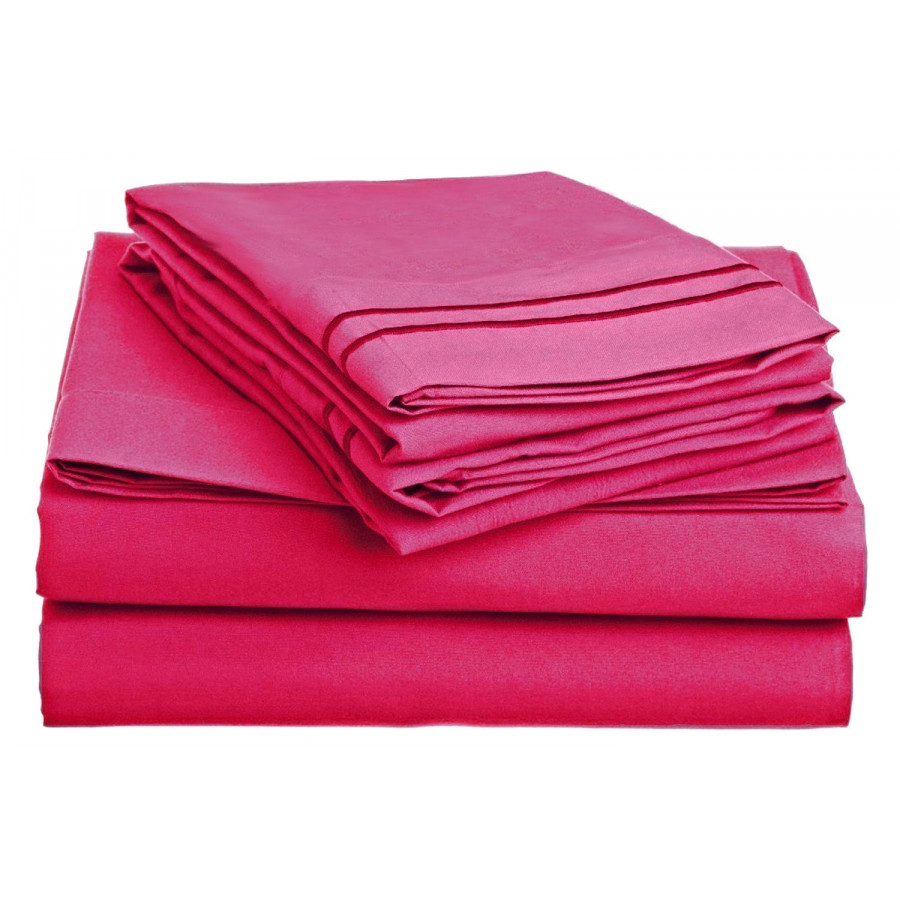 FaFurn - Queen Size 4-Piece Sheet Set in Pink Polyester Microfiber