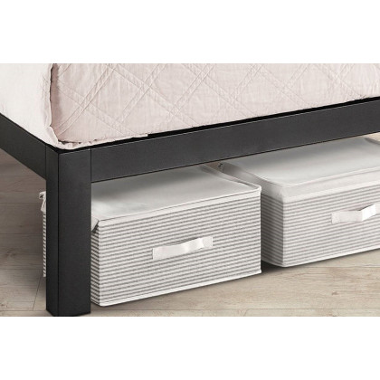 FaFurn - Queen Size Metal Platform Bed Frame with 3.86 Inch Wide Heavy Duty Steel Slats