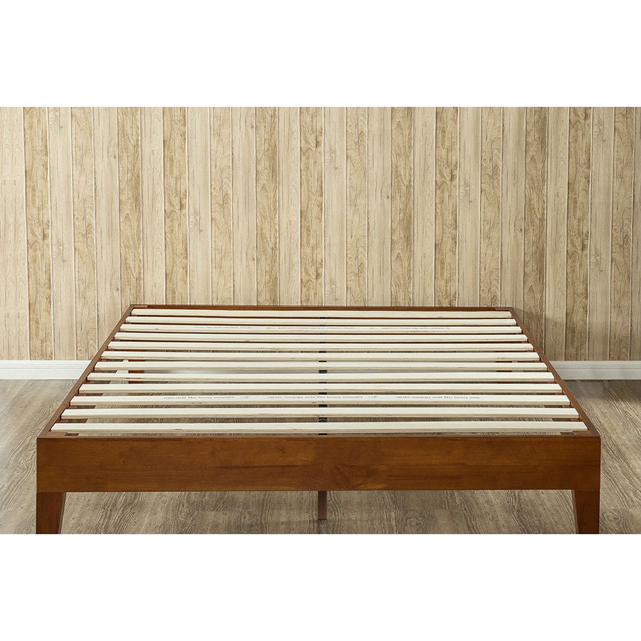 FaFurn Queen Size Solid Wood Modern Platform Bed Frame - Cherry