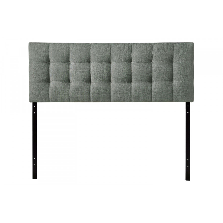 FaFurn - King Size Gray Fabric Upholstered Headboard with Modern Tufting