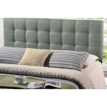 FaFurn - King Size Gray Fabric Upholstered Headboard with Modern Tufting