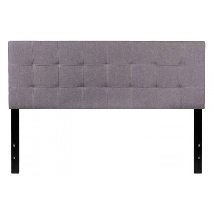 FaFurn Modern Fabric Upholstered Panel Headboard - Light Gray, Queen Size