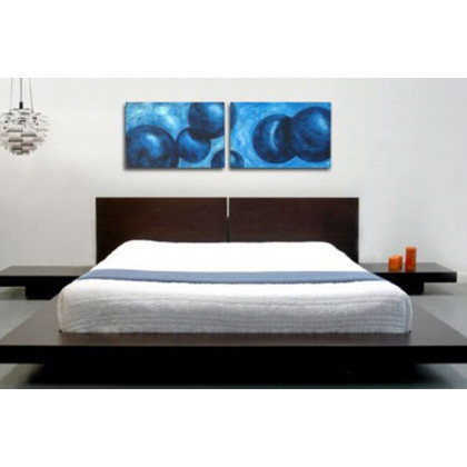 FaFurn Modern Japanese Style Platform Bed with Headboard and 2 Nightstands - Espresso, Queen Size