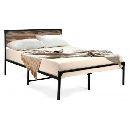 FaFurn - Rustic Farmhome Metal Wood Platform Bed Frame