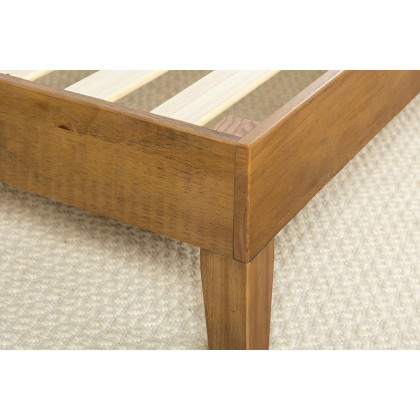 FaFurn Queen Size Solid Wood Modern Platform Bed Frame - Rustic Pine