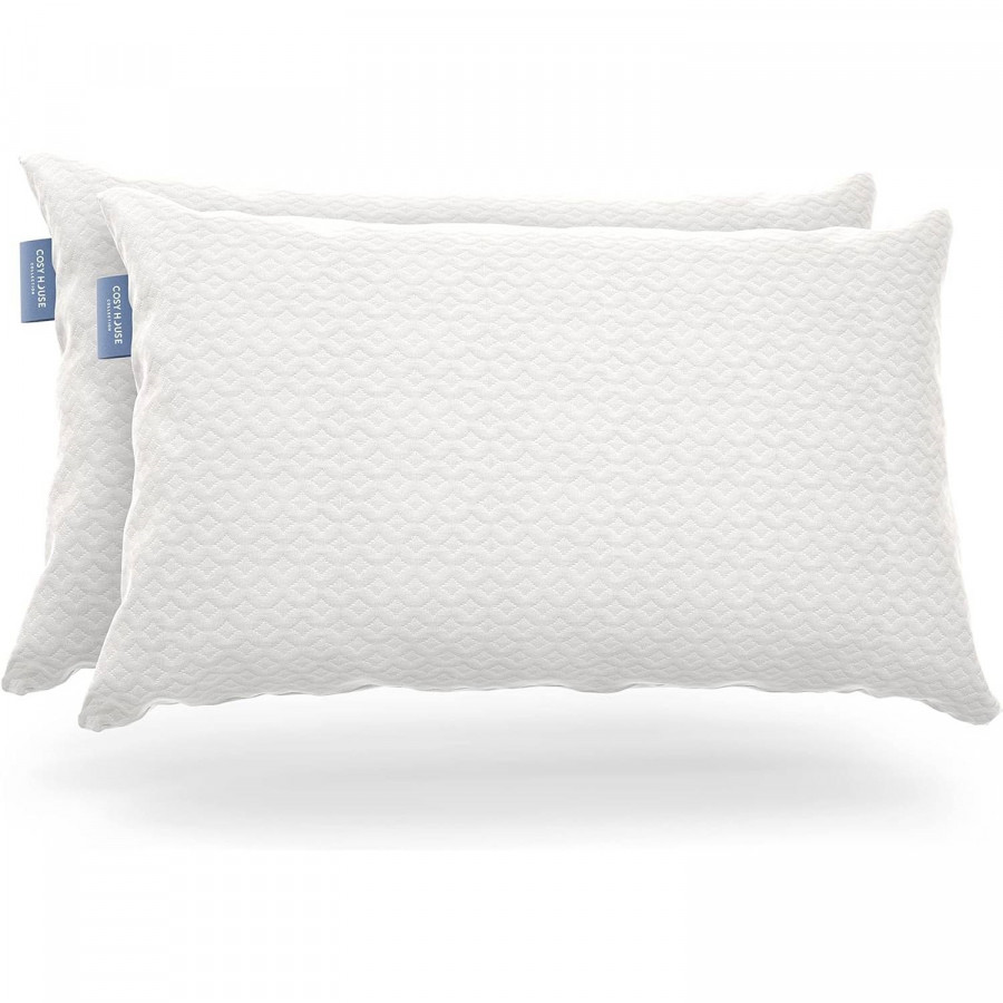 FaFurn - Set of 2 Memory Foam Bed Pillow with Luxury Bamboo Breathable Cover in Queen Size