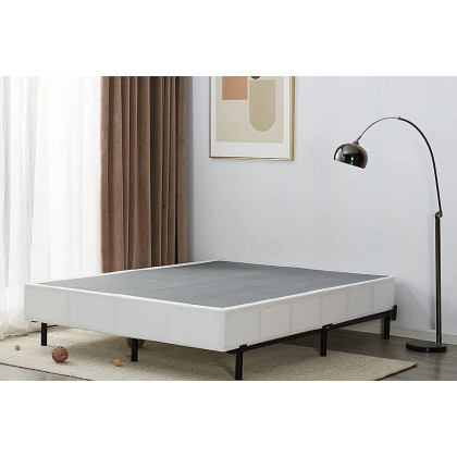 FaFurn 9-Leg Metal Bed Frame with Headboard Brackets - Queen Size