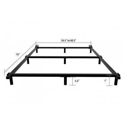 FaFurn 9-Leg Metal Bed Frame with Headboard Brackets - Queen Size