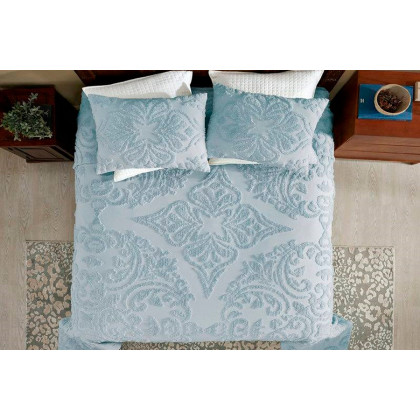 FaFurn Queen Size 3-Piece Coverlet Bedspread Set - Blue, Cotton