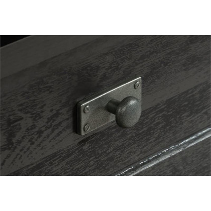 FaFurn - Farmhouse Black Oak Drawer and Garment Rod Wardrobe Armoire