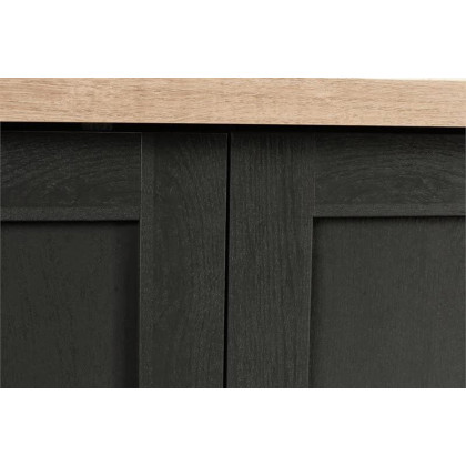 FaFurn - Farmhouse Black Oak Drawer and Garment Rod Wardrobe Armoire