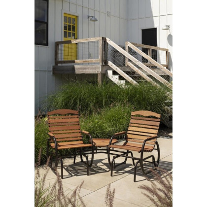 FaFurn - Modern Farmhome 3 Piece Glider Chairs Set with Side Table