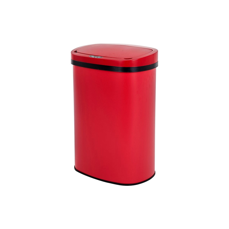 FaFurn - Red 13 Gallon Stainless Steel Motion Sensor Trash Can