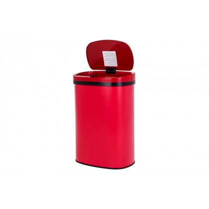 FaFurn - Red 13 Gallon Stainless Steel Motion Sensor Trash Can