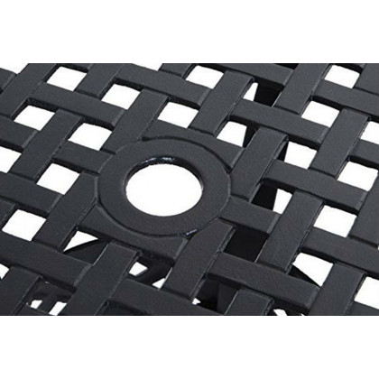 FaFurn - Round Metal 33-Inch Outdoor Patio Table in Black Cast Aluminum
