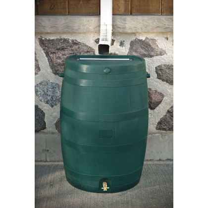 FaFurn - Green 50-Gallon Rain Barrel in Uv Resistant Plastic with Brass Spigot