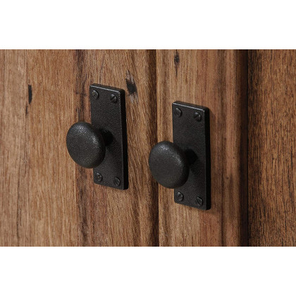 FaFurn - Rustic Oak Drawer and Garment Rod Wardrobe Armoire