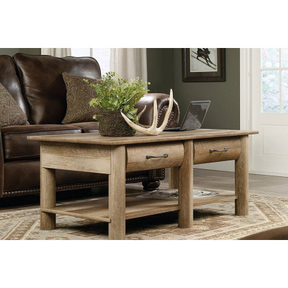 FaFurn Farmhome Lodge 2 Drawer & 2 Faux Drawers Coffee Table - Oak