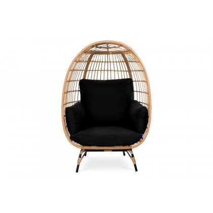 FaFurn - Oversized Patio Lounger Indoor/Outdoor Wicker Egg Chair
