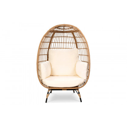 FaFurn - Oversized Patio Lounger Indoor/Outdoor Wicker Egg Chair