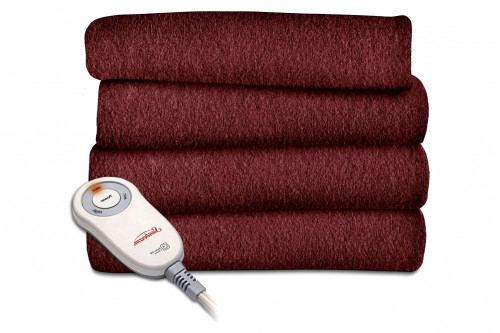 FaFurn™ - Garnet Red Soft Warm Fleece Electric Heated Throw Blanket