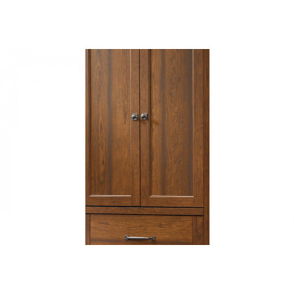 FaFurn - Bedroom Wardrobe Cabinet Storage Armoire in Medium Brown Wood Finish