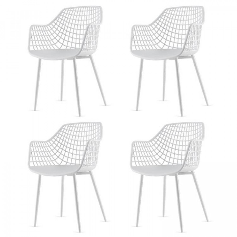 FaFurn - Set of 4 Modern Dining Chairs with Ergonomic Backrest
