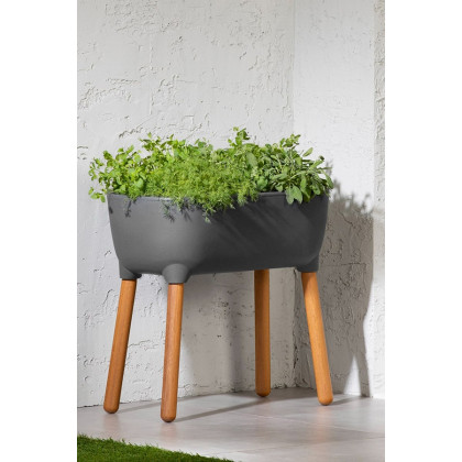 FaFurn Scandinavian Elevated Raised Smart Drainage Planter Bed - Pewter