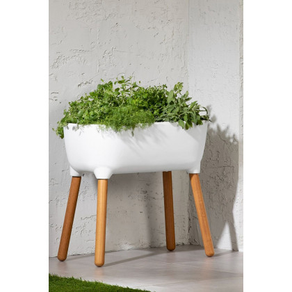 FaFurn Scandinavian Elevated Raised Smart Drainage Planter Bed - White