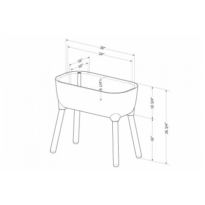 FaFurn Scandinavian Elevated Raised Smart Drainage Planter Bed - White
