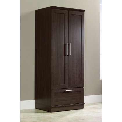 FaFurn - Bedroom Wardrobe Armoire Cabinet in Dark Brown Oak Wood Finish
