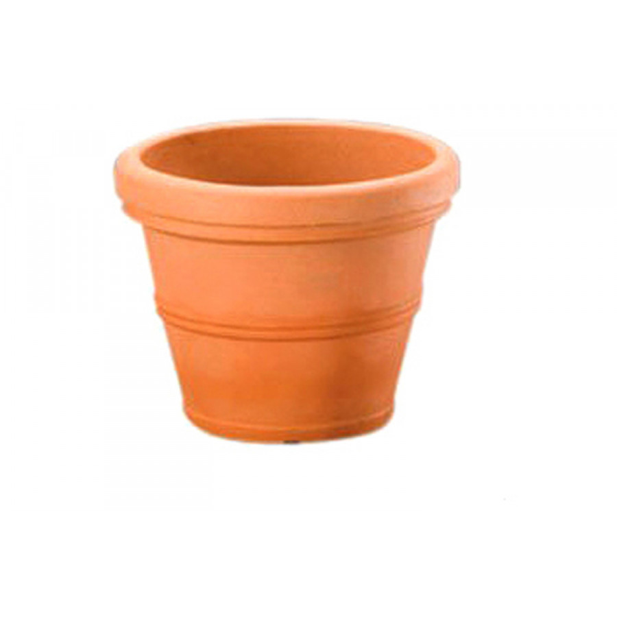 FaFurn - Weathered Terracotta 12-Inch Diameter Round Planter in Poly Resin