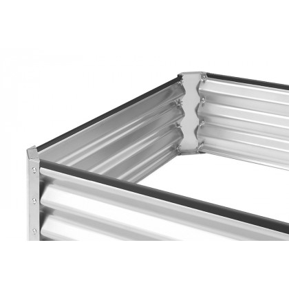 FaFurn - Silver 6 Ft X 3 Ft Steel Rust Resistant Open Bottom Raised Garden Planter Bed