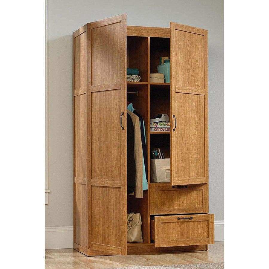 FaFurn - Bedroom Wardrobe Cabinet in Medium Oak Finish