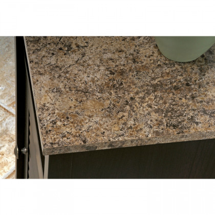 FaFurn - Bathroom Cabinet with Shelf and Faux Granite Top in Black, Wood