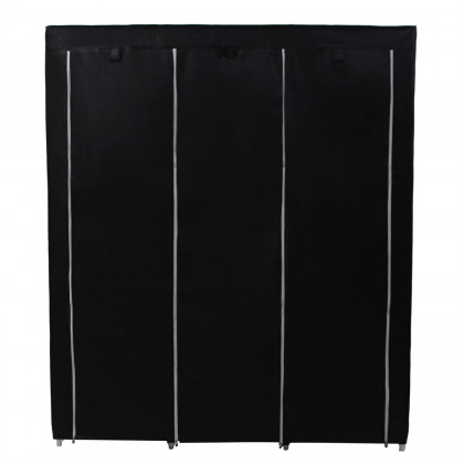 FaFurn - Portable Wardrobe with Storage Shelves in Black