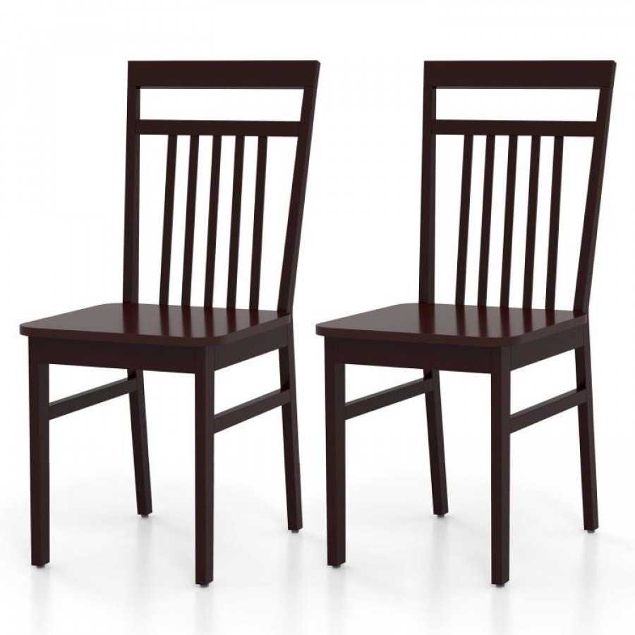 FaFurn - Set of 2 Modern Dining Chairs in Dark Brown