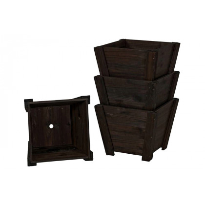 FaFurn - Small Nursery Style Wooden Garden Planters (Set of 4)