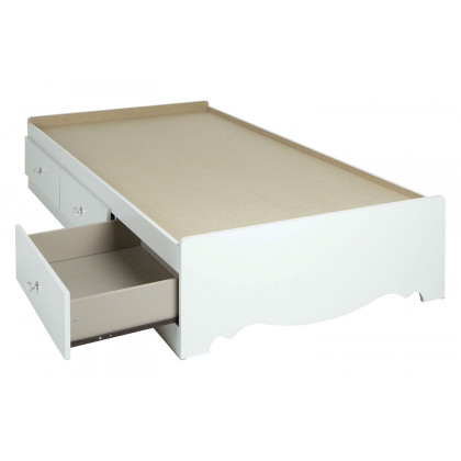 FaFurn - Twin Size White Wood Platform Day Bed with Storage Drawers