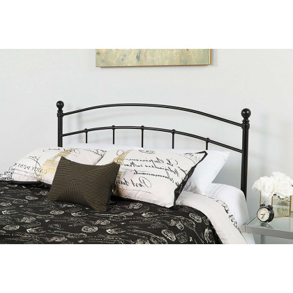 FaFurn Contemporary Classic Metal Headboard with Round Posts - Twin Size