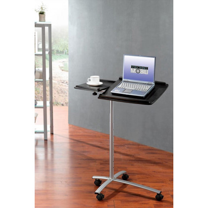 FaFurn - Adjustable Laptop Computer Cart Desk Stand in Graphite Wood Grain