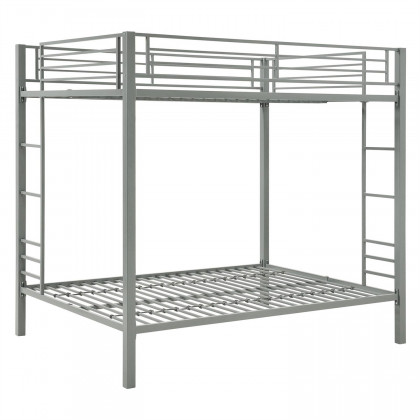 FaFurn Modern Twin Size Bunk Bed - Silver, Metal
