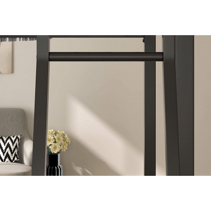 FaFurn Twin Over Twin Modern Metal Bunk Bed Frame with Ladder - Black