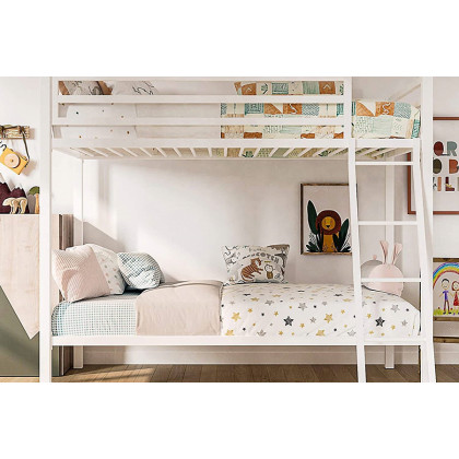 FaFurn - Modern Metal Bunk Bed Frame with Ladder (TOTMBBMAP223915)