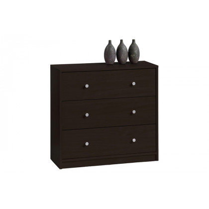 FaFurn - Modern 3-Drawer Chest Bedroom Bureau in Wood Finish