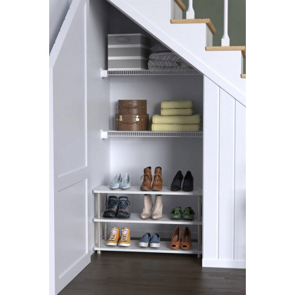 FaFurn 3-Shelf Modern Shoe Rack Holds Up To 12 Pair of Shoes - White