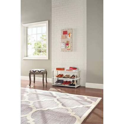 FaFurn 3-Shelf Modern Shoe Rack Holds Up To 12 Pair of Shoes - White